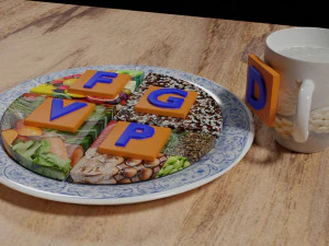 HEALTHY FOOD PLATE PROPORTION 3D Print Model