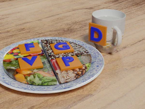 HEALTHY FOOD PLATE PROPORTION 3D Print Model