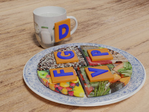 HEALTHY FOOD PLATE PROPORTION 3D प्रिंट मॉडल