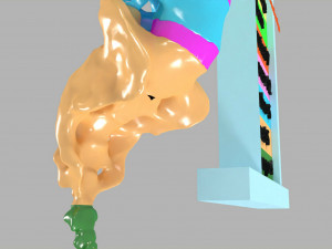 Ribs and vertebrae color coded animated 3D Модель