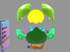 Skull bones colored separable labelled 3D Model