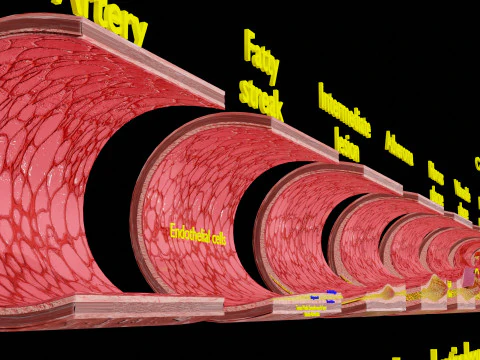 Artery Atherosclerosis plaque and consequences 3D Model