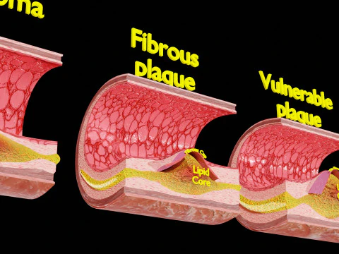 Artery Atherosclerosis plaque and consequences 3D Model