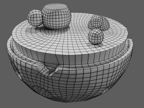 Nucleus structure schematic 3D Model