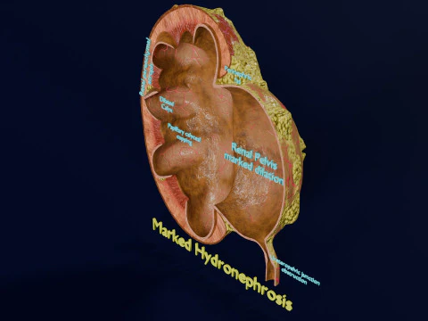 Hidronefrose marcada renal renal Modelo 3D