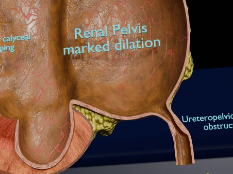 Hydronephrosis marked kidney renal 3D Model
