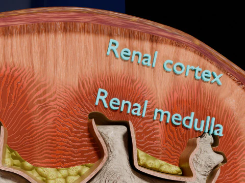 Kidney stone nephrolithiasis Staghorn calculus 3D Model