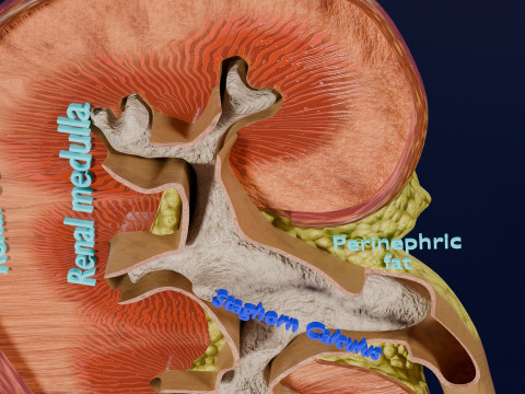 Kidney stone nephrolithiasis Staghorn calculus 3Dモデル