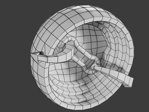 Respiratory Lung Gas Exchange Schematic 3D Model
