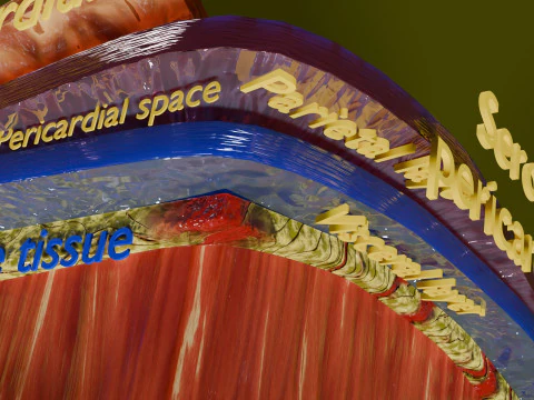 Heart Cardiac Wall Layers 3D Model