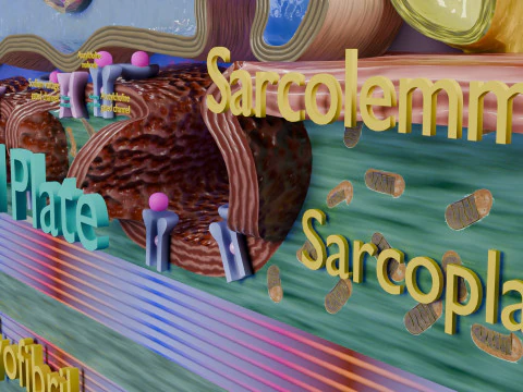 Neuro Muscular Junction Schematic 3D Print Model