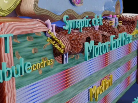 Neuro Muscular Junction Schematic 3D Print Model