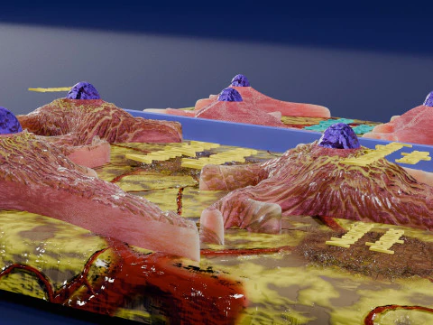 Alzheimer disease microscopy changes brain 3D Model