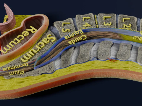 Lower Back Longitudinal section anatomy 3D Model