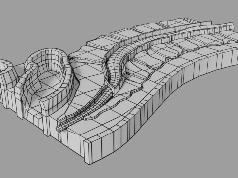 Lower Back Longitudinal section anatomy Modelo 3D