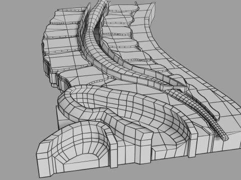 Lower Back Longitudinal section anatomy Modelo 3D