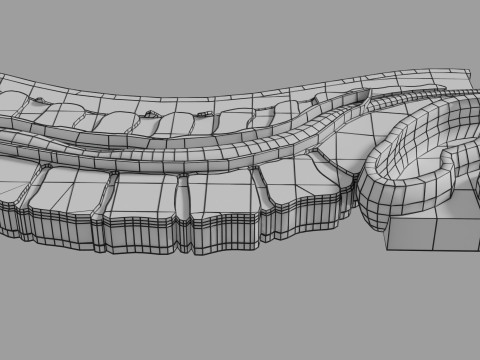 Lower Back Longitudinal section anatomy Modelo 3D