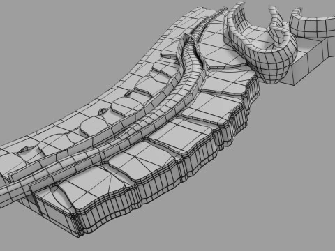 Lower Back Longitudinal section anatomy 3D Model