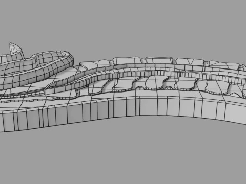 Lower Back Longitudinal section anatomy 3D Model