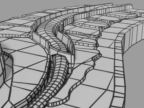 Lower Back Longitudinal section anatomy 3D Model