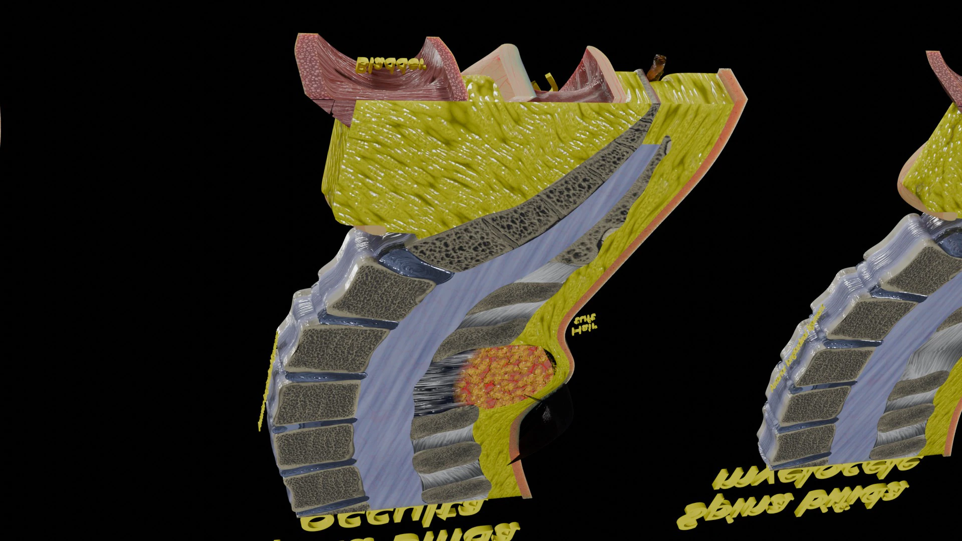 Spina bifida Neural Tube Defect 3D Model .c4d .max .obj .3ds .fbx .stl .blend 