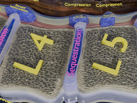 Intervertebral herniation slipped ruptured disc 3D Model