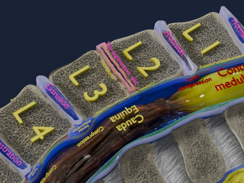 Intervertebral herniation slipped ruptured disc 3D Model