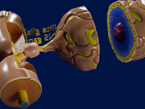 Mieliniza&ccedil;&atilde;o de c&eacute;lulas gliais do sistema nervoso perif&eacute;rico Modelo 3D