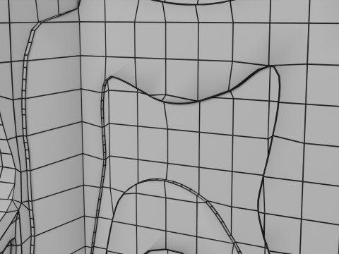 Teeth schematic cut sectional labelled 3D Model