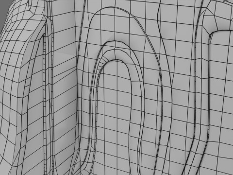 Teeth schematic cut sectional labelled 3D Model