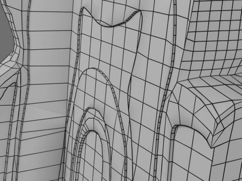 Teeth schematic cut sectional labelled 3D Model