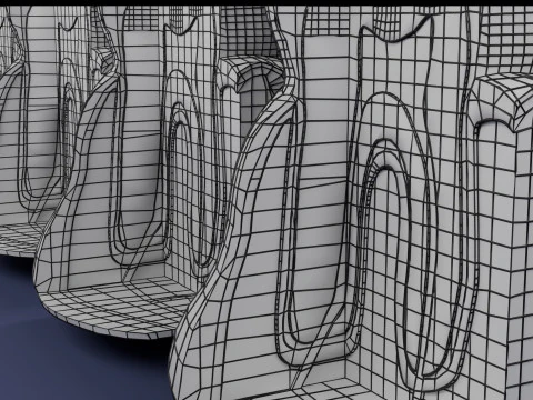 Caries Teeth severity schematic cut sectional 3D Model