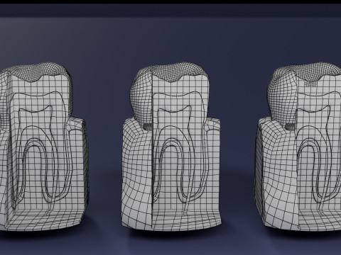 Caries Teeth severity schematic cut sectional 3Dモデル