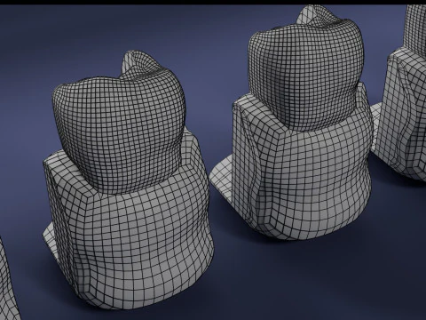 Caries Teeth severity schematic cut sectional 3D Model