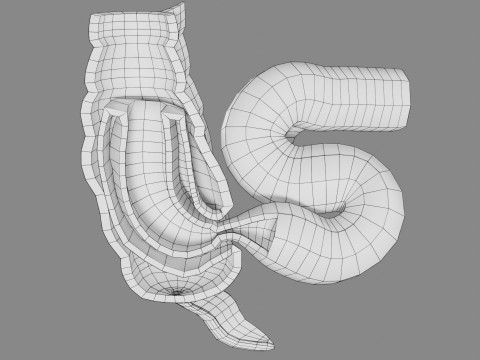 Intussusception intestine ileocolic obstruction 3D Модель