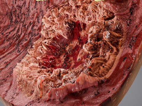 Gastric Ulcer Benign versus Malignant Modello 3D
