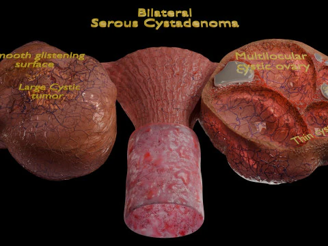 Ovary tumor benign non-cancerous serous cystadenoma 3D Model