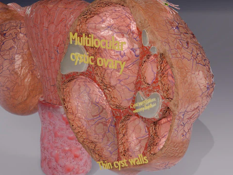 Ovary tumor benign non-cancerous serous cystadenoma 3D Model