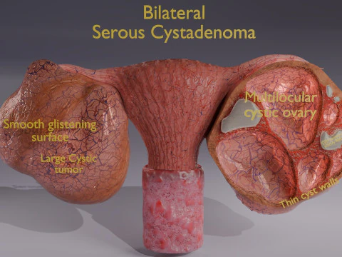 Ovary tumor benign non-cancerous serous cystadenoma 3D Model