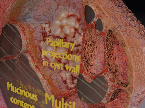 Ovary mucinous cystic tumor 3D Model
