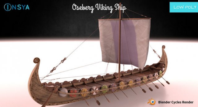 oseberg viking ship 3Dモデル .c4d .max .obj .3ds .fbx .stl .blend 