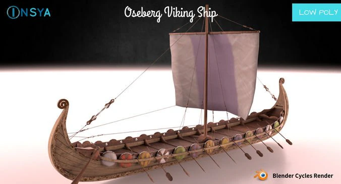 oseberg viking ship 3D Model .c4d .max .obj .3ds .fbx .stl .blend 