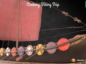 oseberg viking ship 3Dモデル
