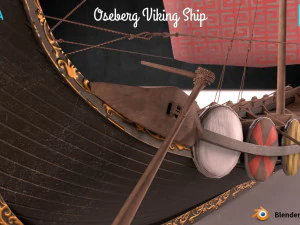 oseberg viking ship 3D Model