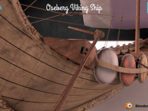 oseberg viking ship 3D Model