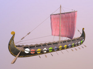 oseberg viking ship 3Dモデル