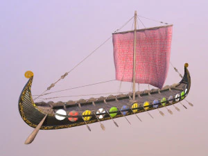 oseberg viking ship 3D Model