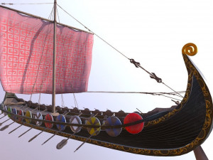 oseberg viking ship 3Dモデル