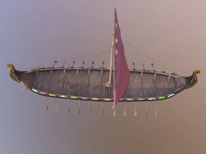 oseberg viking ship 3D Model