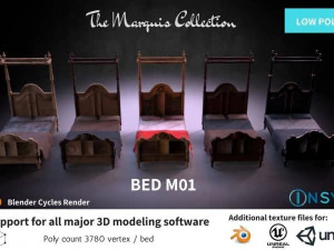 lit m01 - la collection marquis Modèle 3D